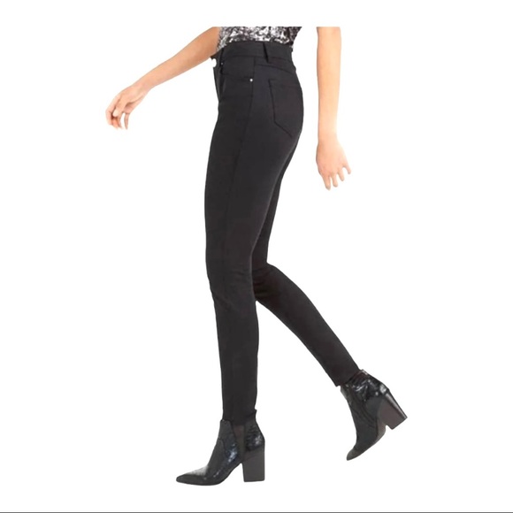 BAR III Skinny High Rise Jeans Pants Deep Black Zip Up 5 Pocket Stretch - Picture 11 of 12